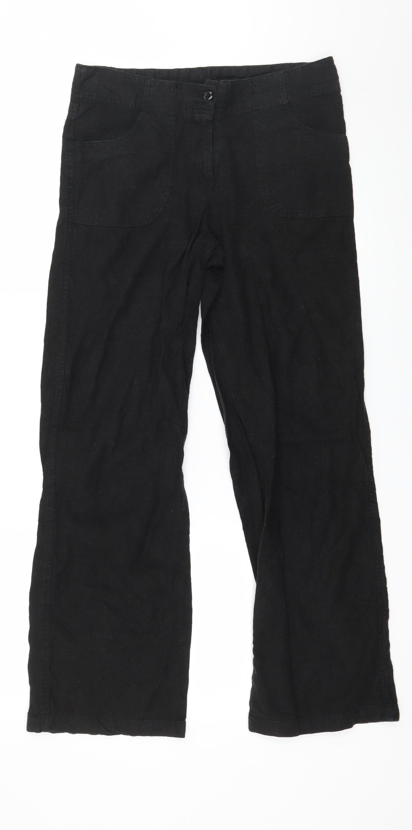 Mia Moda Womens Black   Trousers  Size 10 L27 in