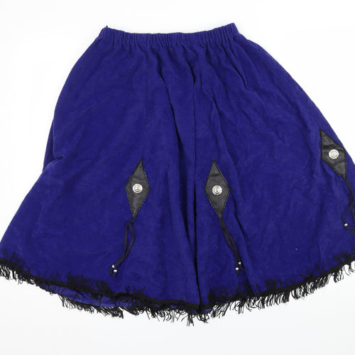 Doo Little Womens Blue  Velour Flare Skirt Size M