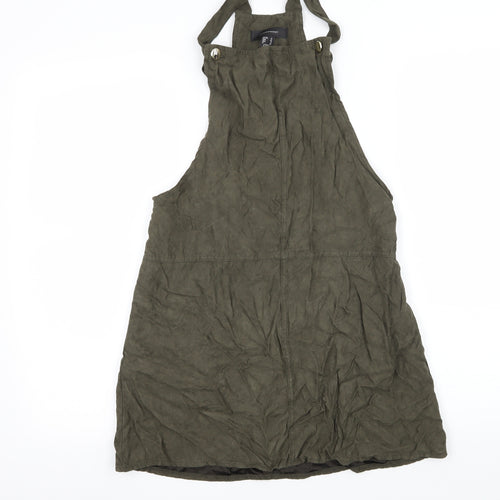 Atmosphere Womens Green  Velour Pinafore/Dungaree Dress  Size 12