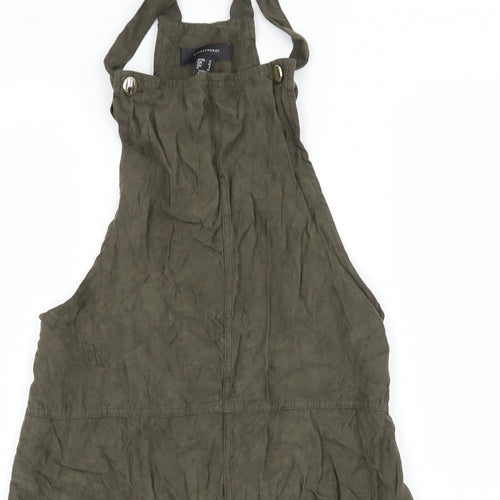Atmosphere Womens Green  Velour Pinafore/Dungaree Dress  Size 12