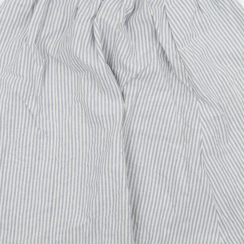 Preworn Womens Blue Striped  Wrap Skirt Size 26 in