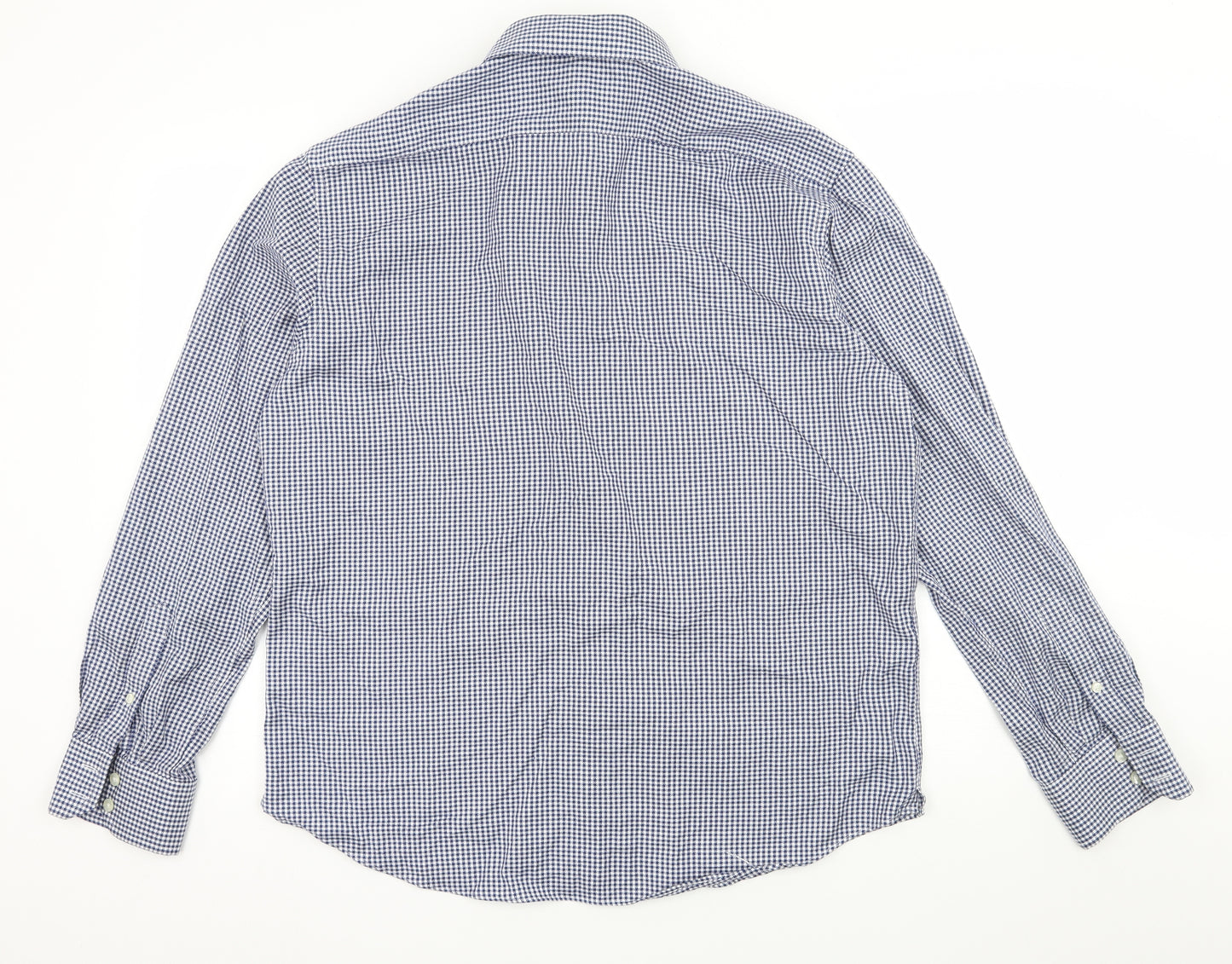 Marks and Spencer Mens Blue Check   Button-Up Size L