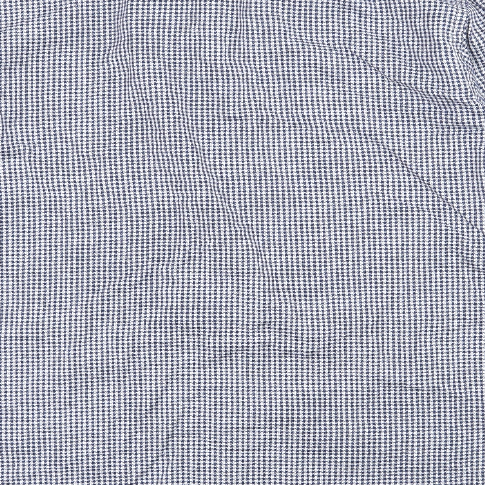 Marks and Spencer Mens Blue Check   Button-Up Size L