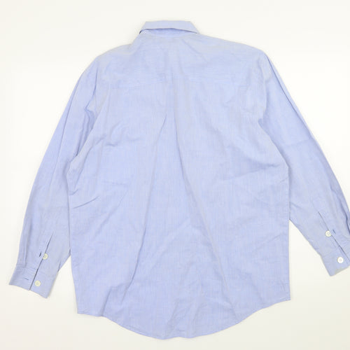 Le Comte Mens Blue    Button-Up Size 14