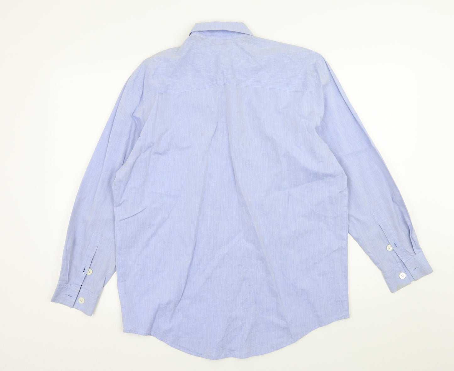 Le Comte Mens Blue    Button-Up Size 14