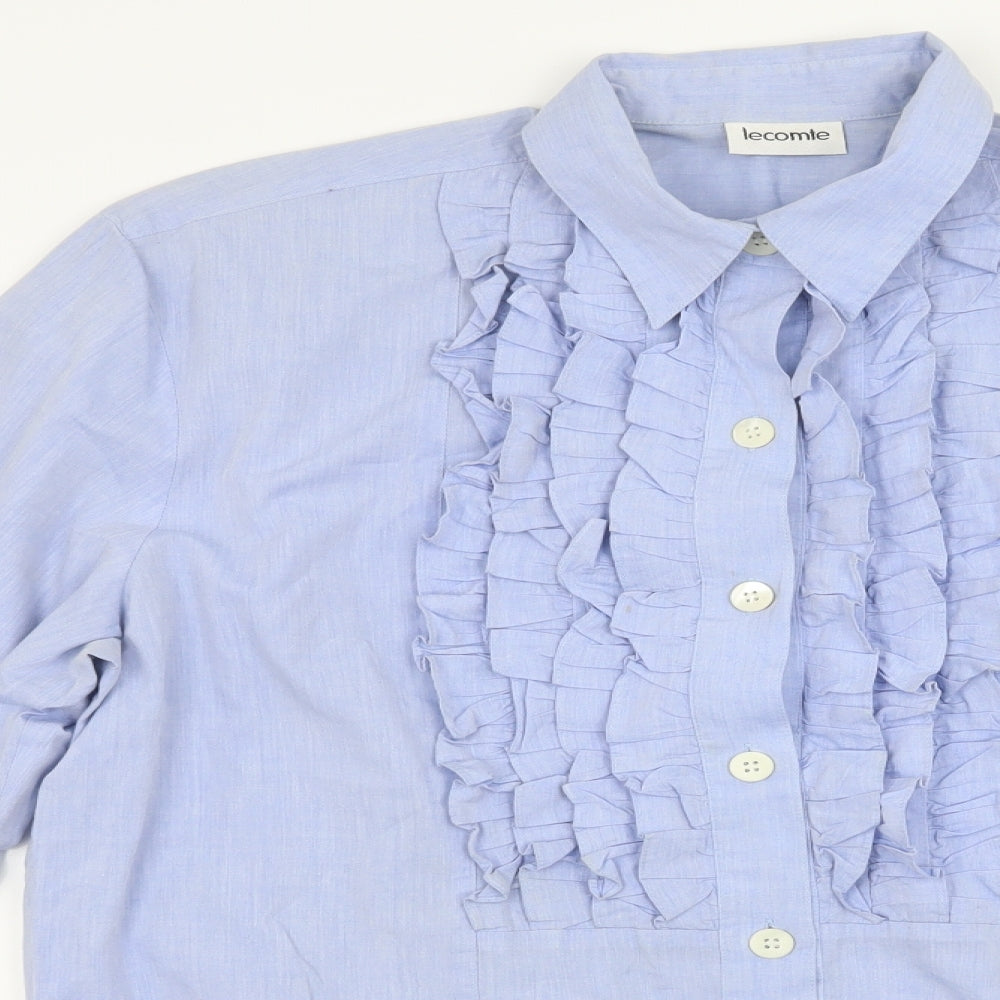 Le Comte Mens Blue    Button-Up Size 14