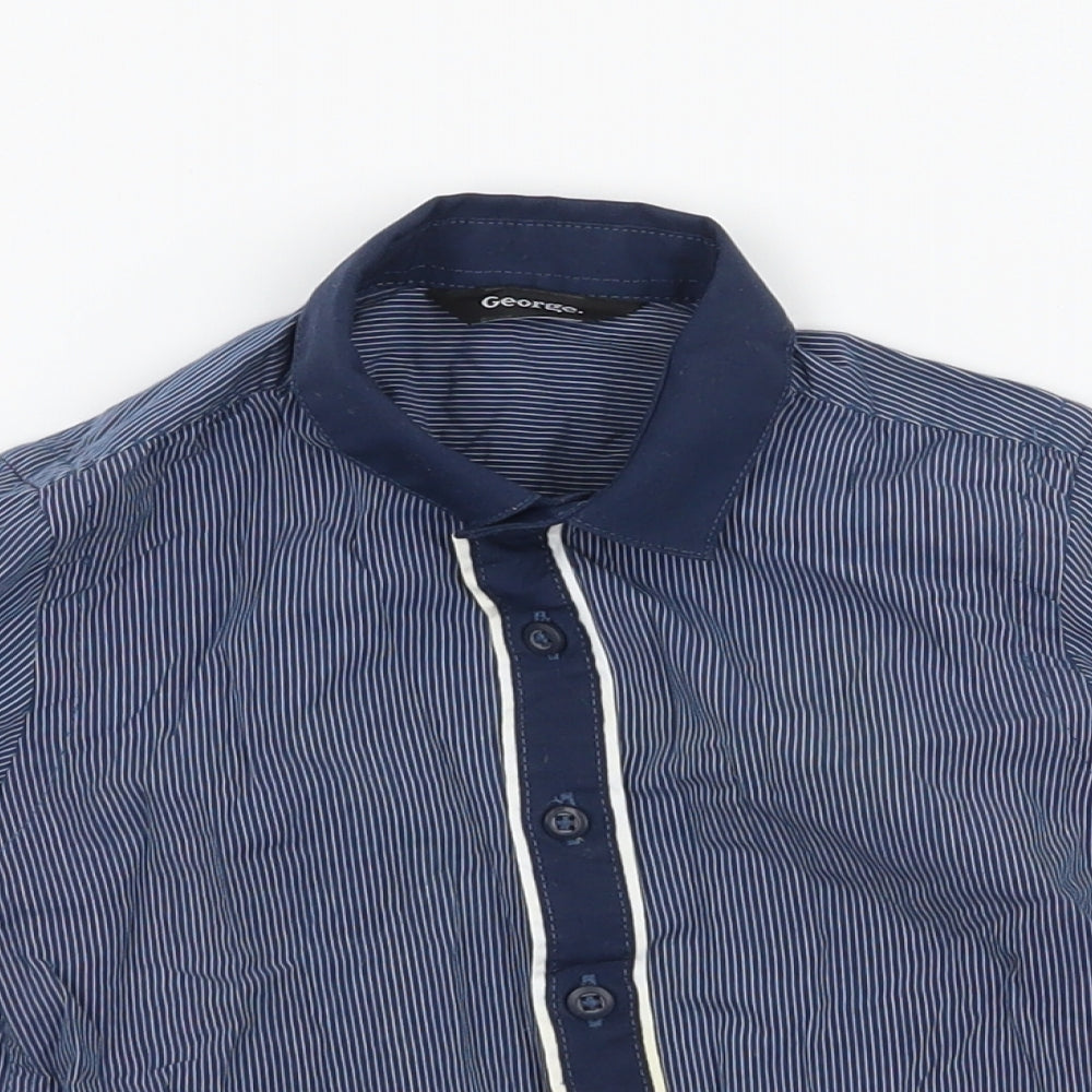 George Boys Blue Striped  Basic Button-Up Size 2-3 Years