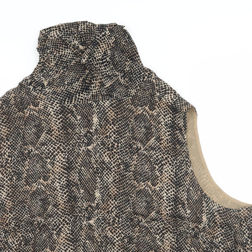 St Michael Womens Brown Animal Print  Basic Blouse Size 22