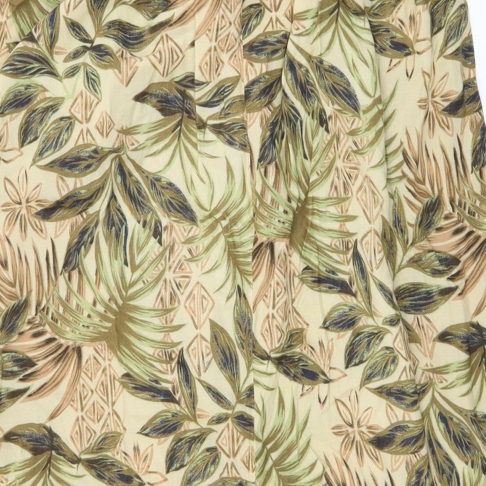 Preworn Womens Beige Floral  Flare Skirt Size 36 in
