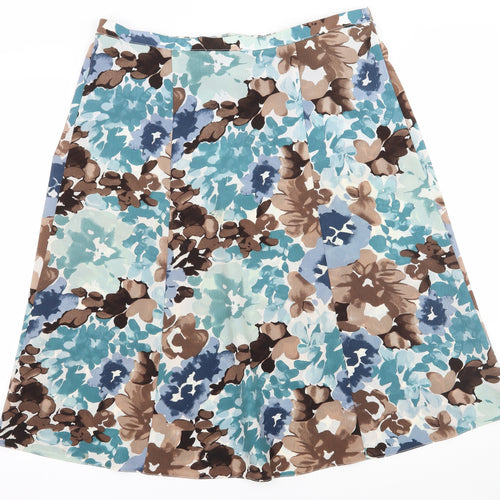 EWM Womens Multicoloured Geometric Chiffon Flare Skirt Size 34 in