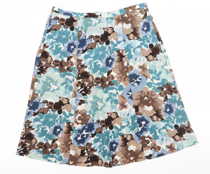 EWM Womens Multicoloured Geometric Chiffon Flare Skirt Size 34 in