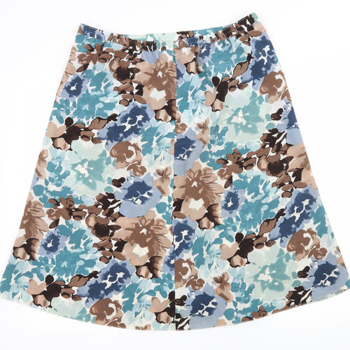 EWM Womens Multicoloured Geometric Chiffon Flare Skirt Size 34 in