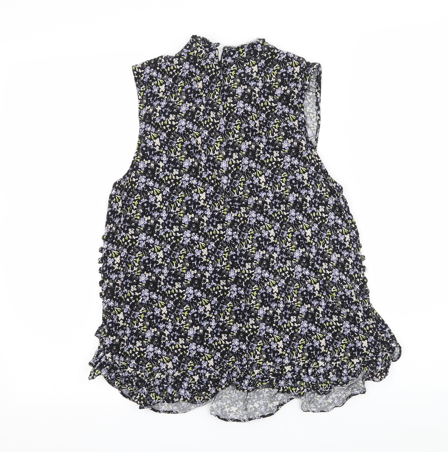NEXT Womens Black Floral  Basic Blouse Size 8
