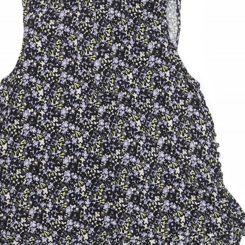 NEXT Womens Black Floral  Basic Blouse Size 8