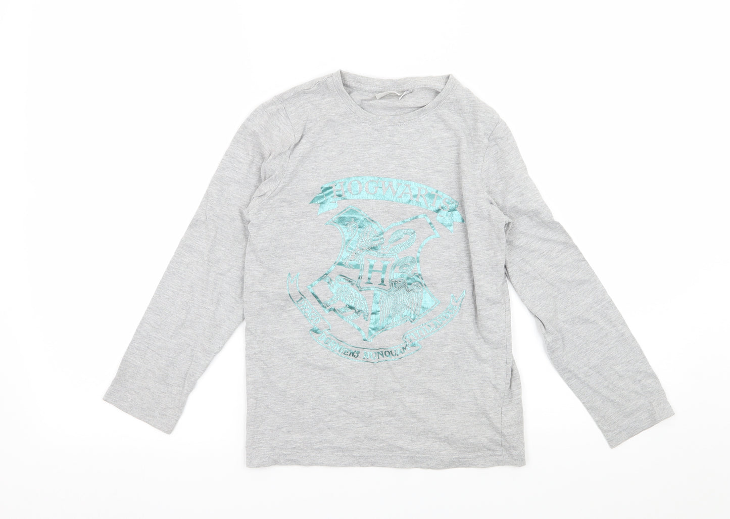 Harry Potter Girls Grey  Jersey Basic T-Shirt Size 8-9 Years  - Hogwarts