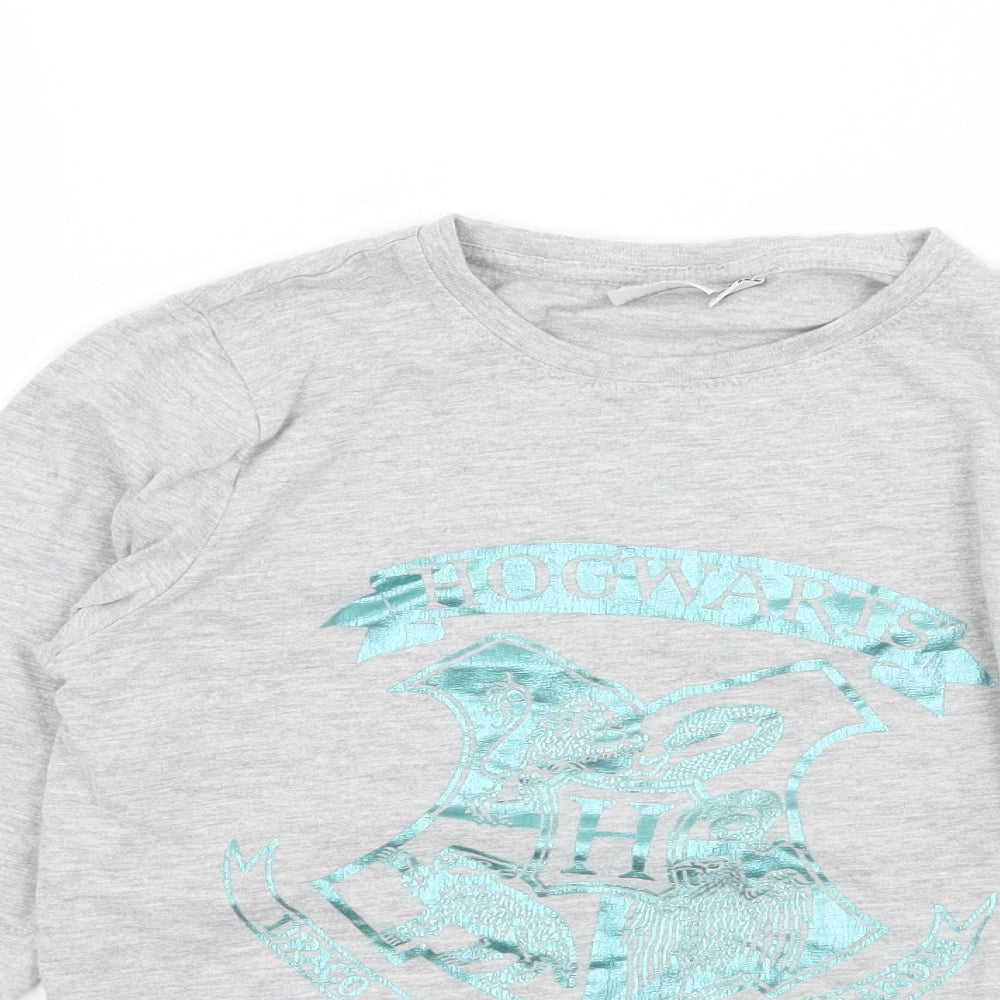 Harry Potter Girls Grey  Jersey Basic T-Shirt Size 8-9 Years  - Hogwarts
