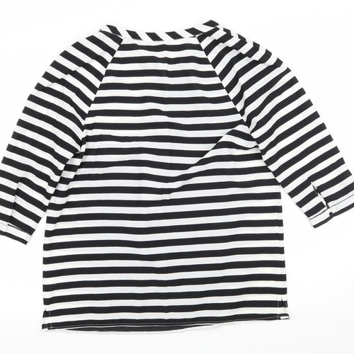 TU Womens Black Striped  Basic Blouse Size 12