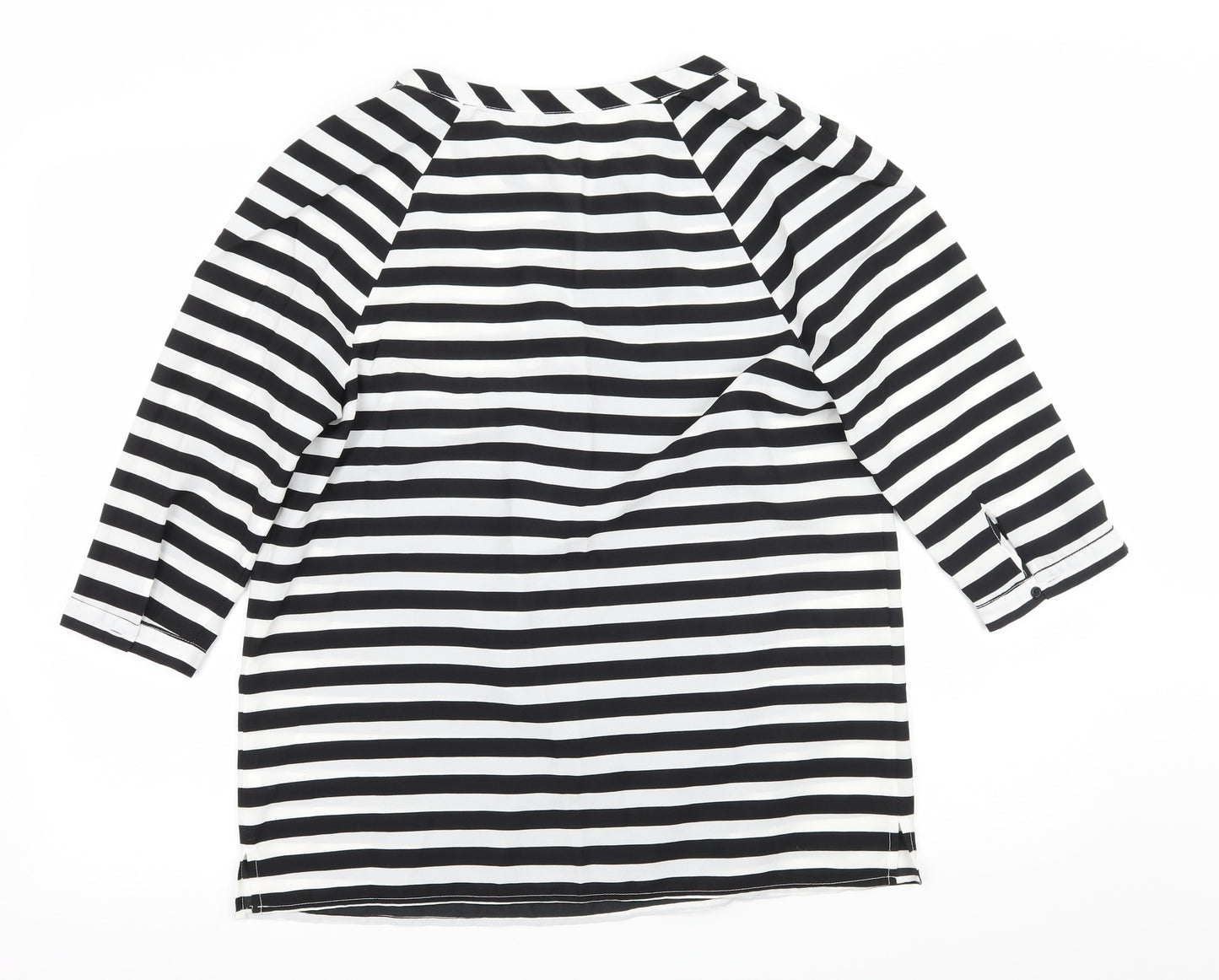 TU Womens Black Striped  Basic Blouse Size 12