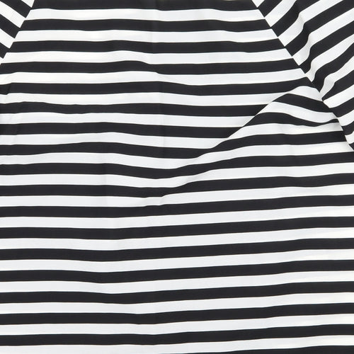 TU Womens Black Striped  Basic Blouse Size 12