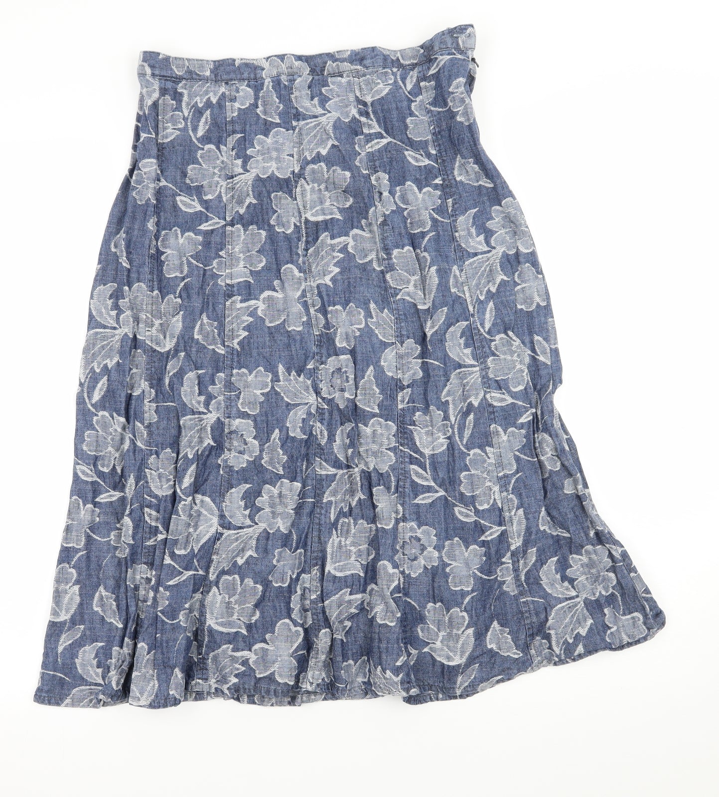 Marks and Spencer Womens Blue Floral  Flare Skirt Size 10