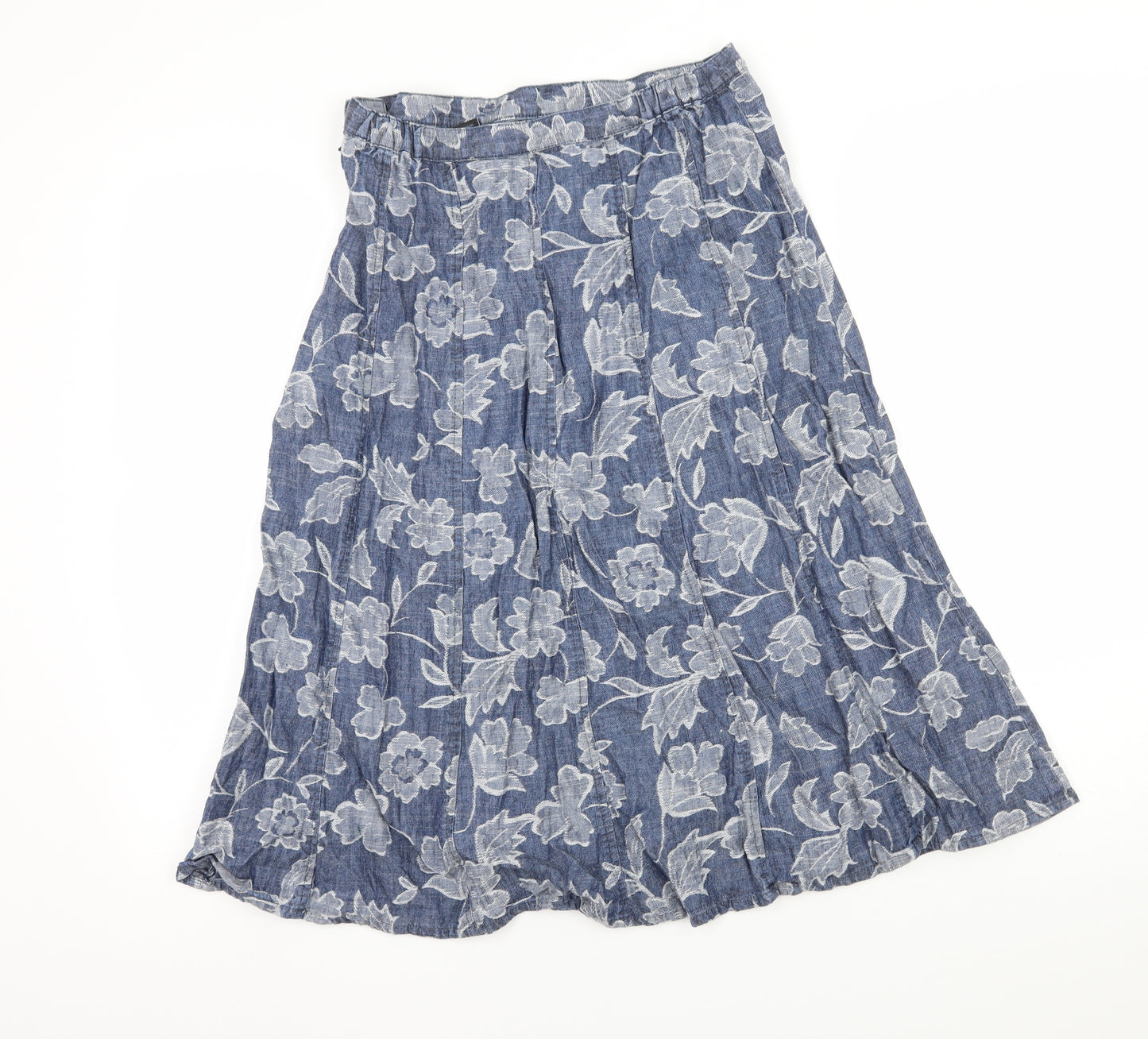 Marks and Spencer Womens Blue Floral  Flare Skirt Size 10
