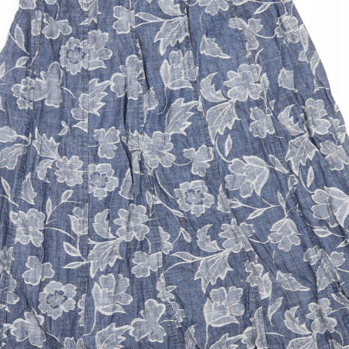 Marks and Spencer Womens Blue Floral  Flare Skirt Size 10