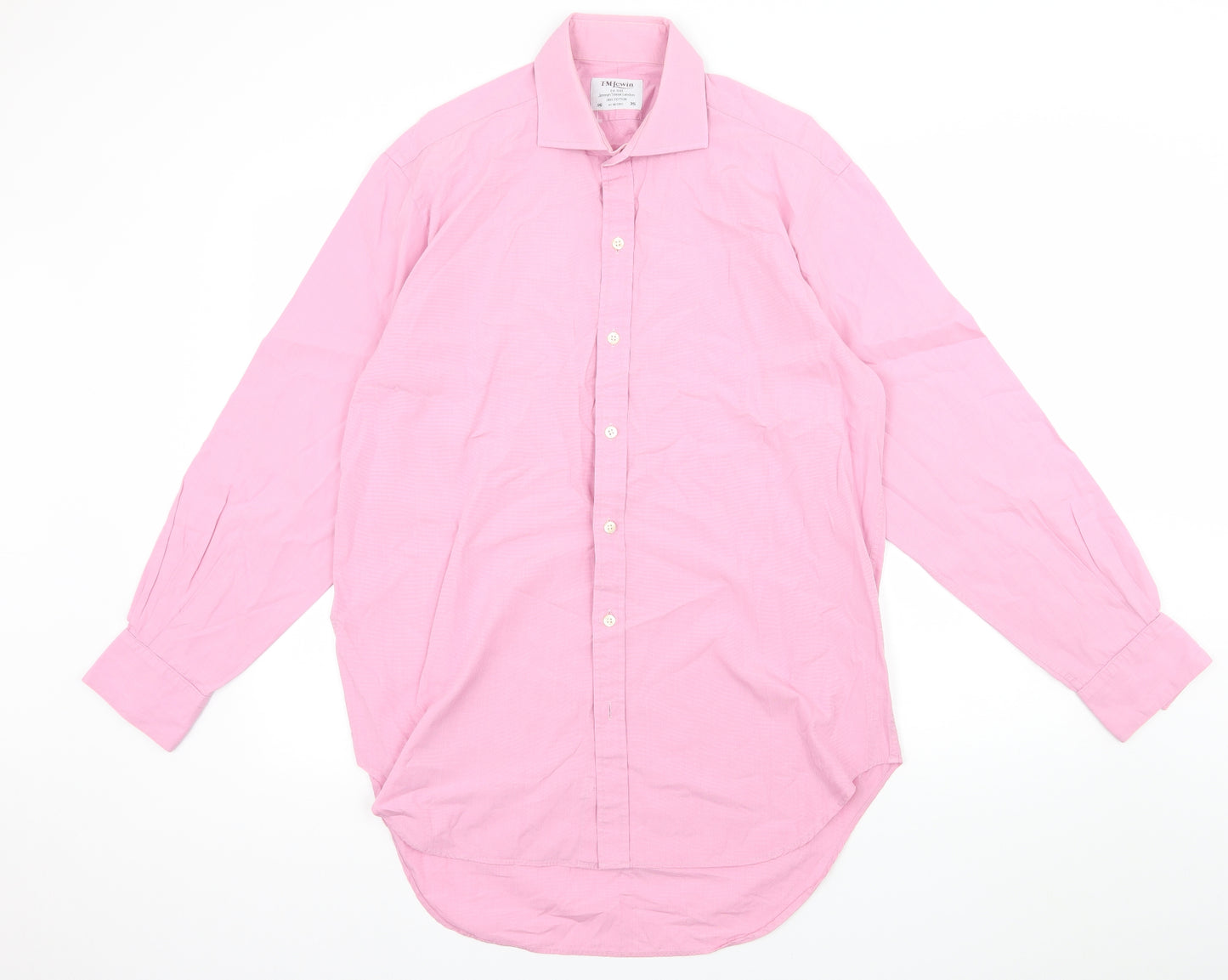 T.M.Lewin Mens Pink    Dress Shirt Size 16