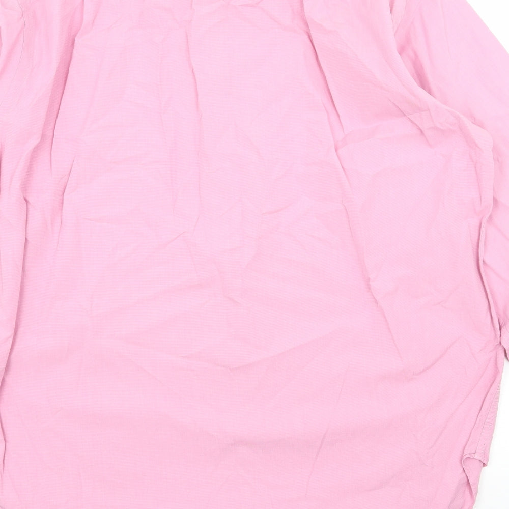 T.M.Lewin Mens Pink    Dress Shirt Size 16