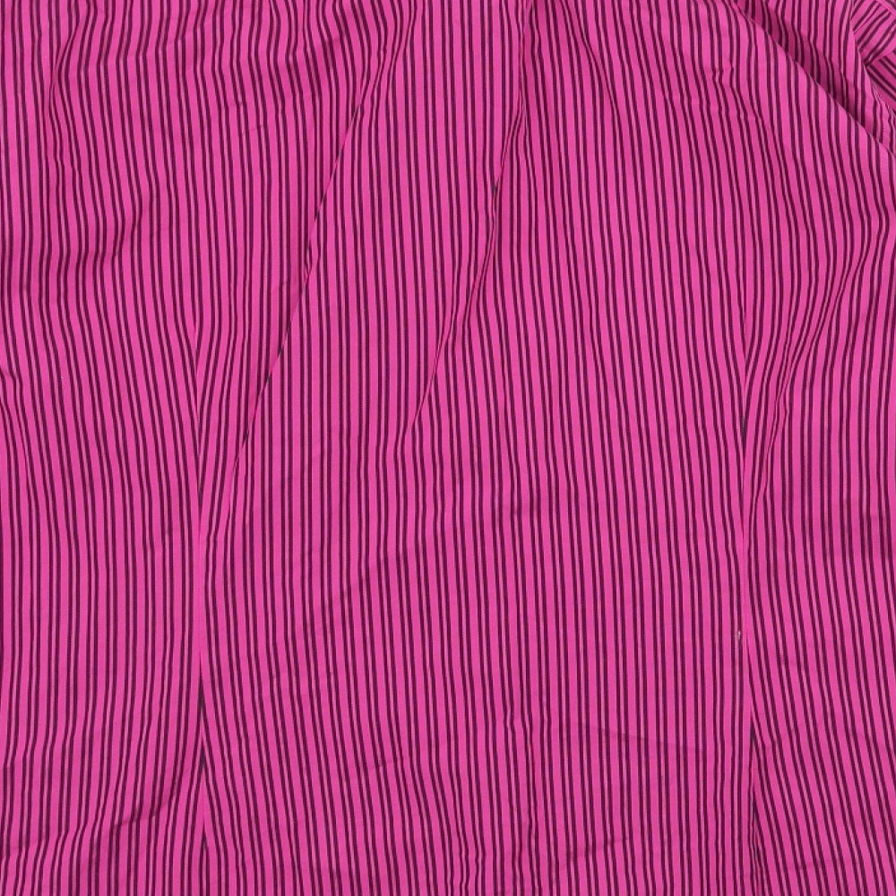 T.M.Lewin Mens Pink Striped   Button-Up Size 16