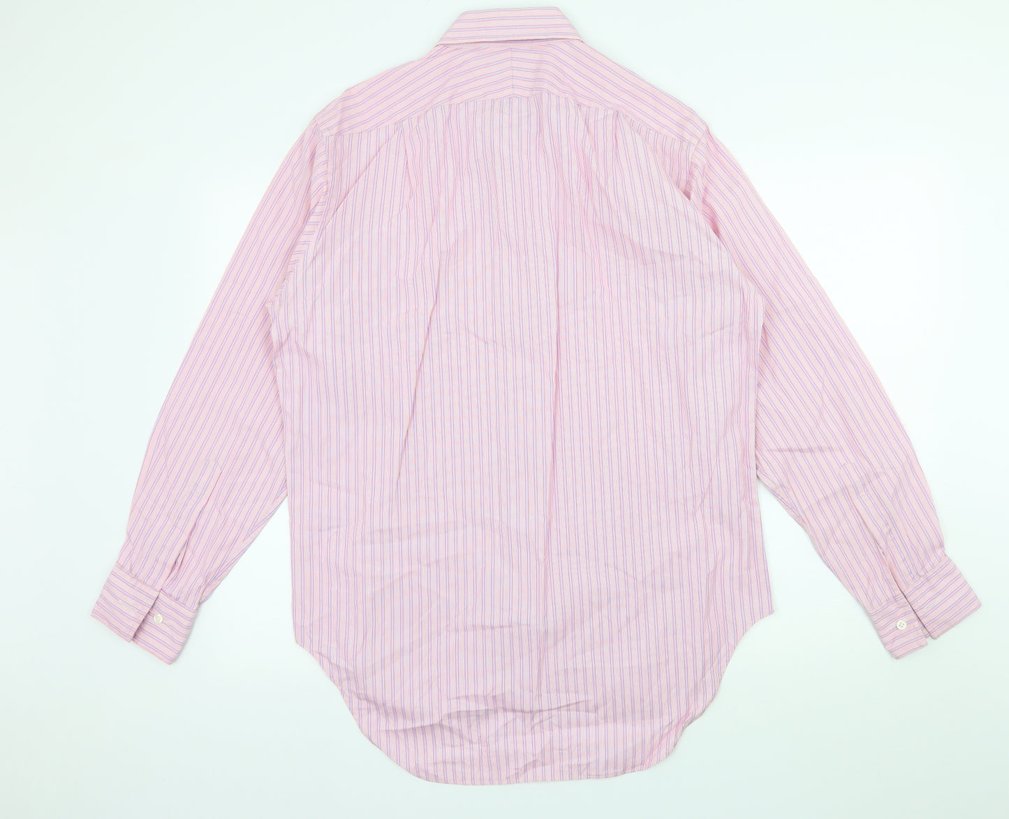 T.M.Lewin Mens Pink Striped   Dress Shirt Size 16