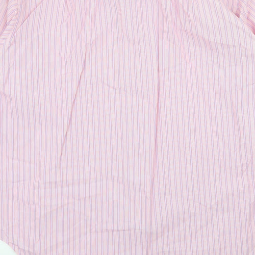 T.M.Lewin Mens Pink Striped   Dress Shirt Size 16