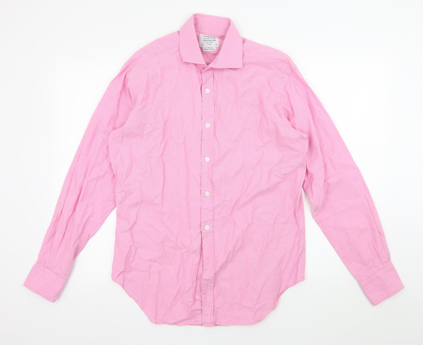 T.M.Lewin Mens Pink    Dress Shirt Size 16