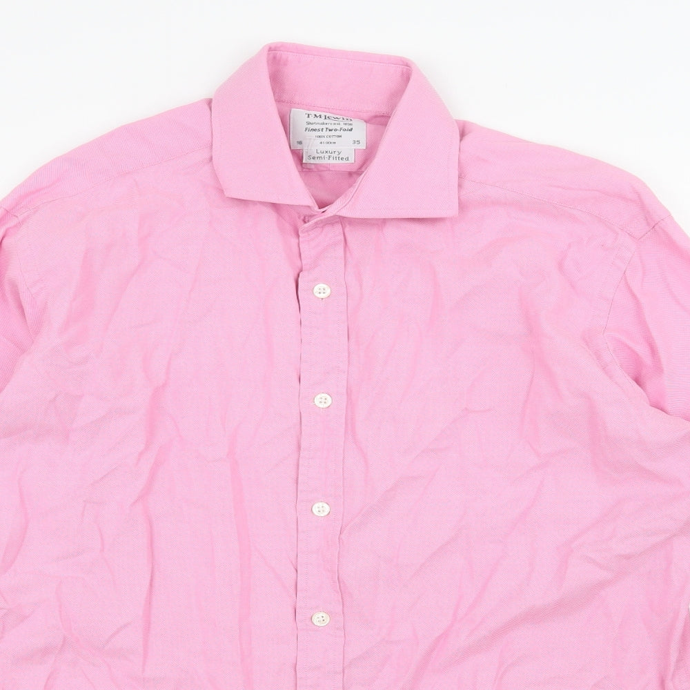 T.M.Lewin Mens Pink    Dress Shirt Size 16