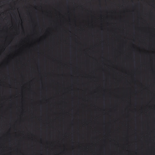 NEXT Mens Black Striped   Button-Up Size L