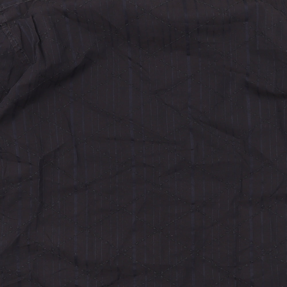 NEXT Mens Black Striped   Button-Up Size L