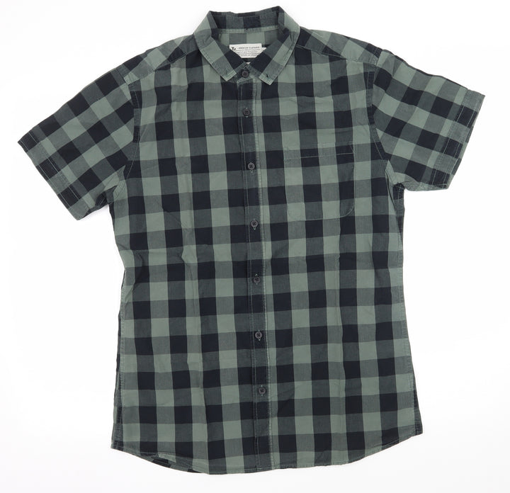 TU Mens Clear Button-Up Size M