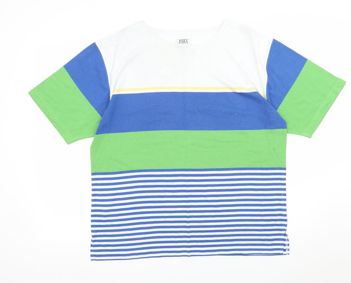 Para Mens Multicoloured Striped Jersey T-Shirt Size M