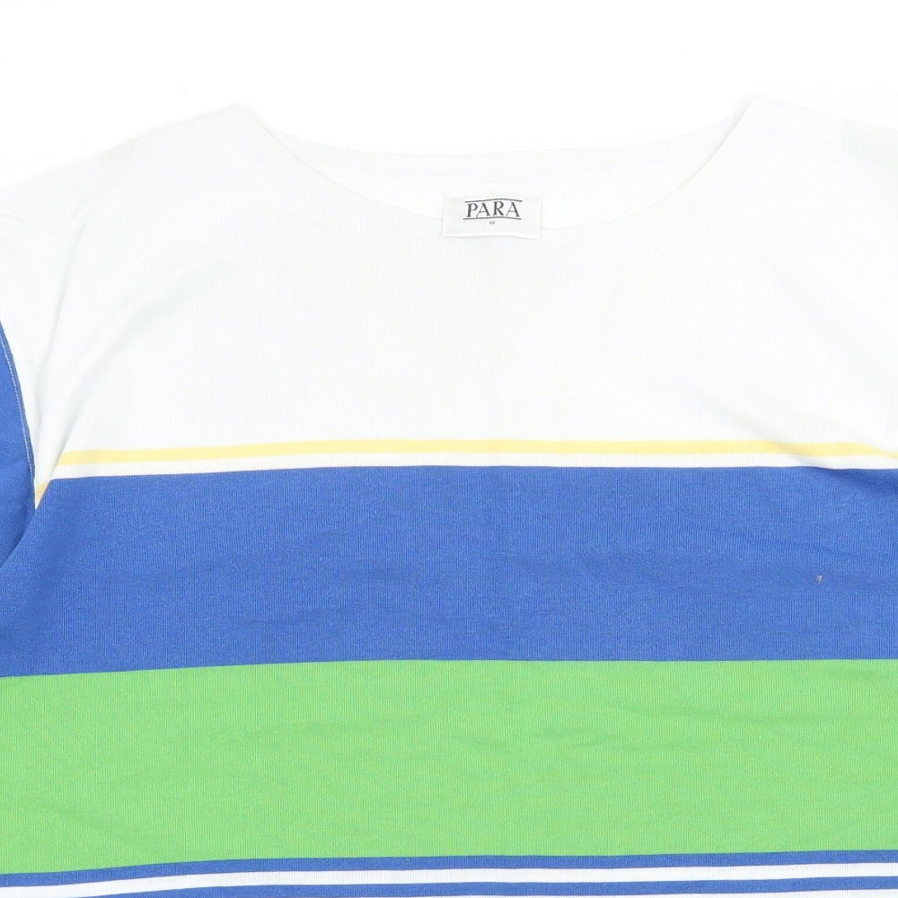 Para Mens Multicoloured Striped Jersey  T-Shirt Size M