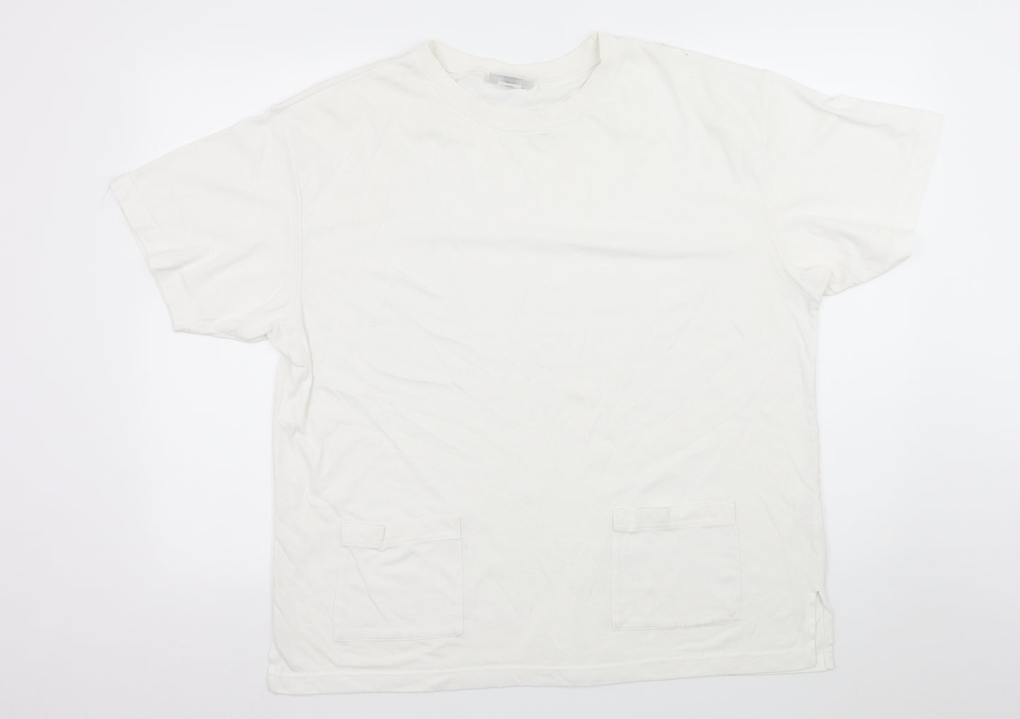 PARA Womens White  Jersey Basic T-Shirt Size XL