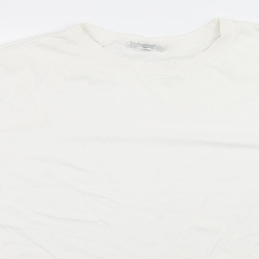 PARA Womens White  Jersey Basic T-Shirt Size XL