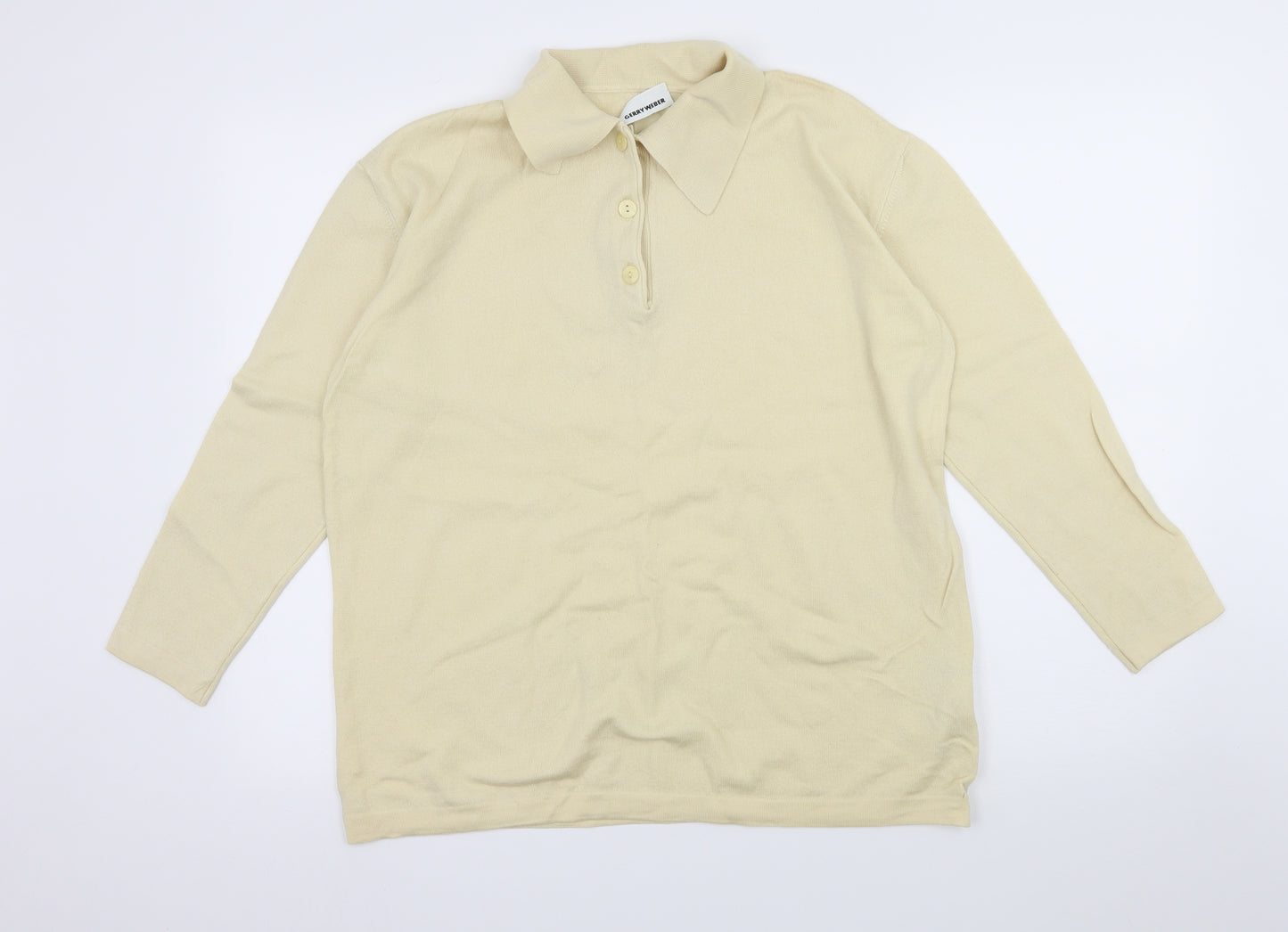Gerry Weber Womens Yellow  Knit Pullover Jumper Size 18