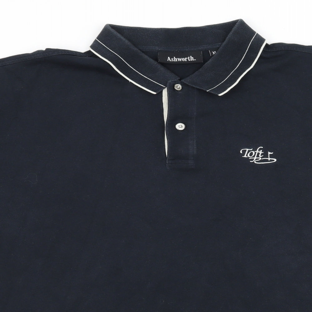Ashworth Mens Blue  Jersey  Polo Size XL