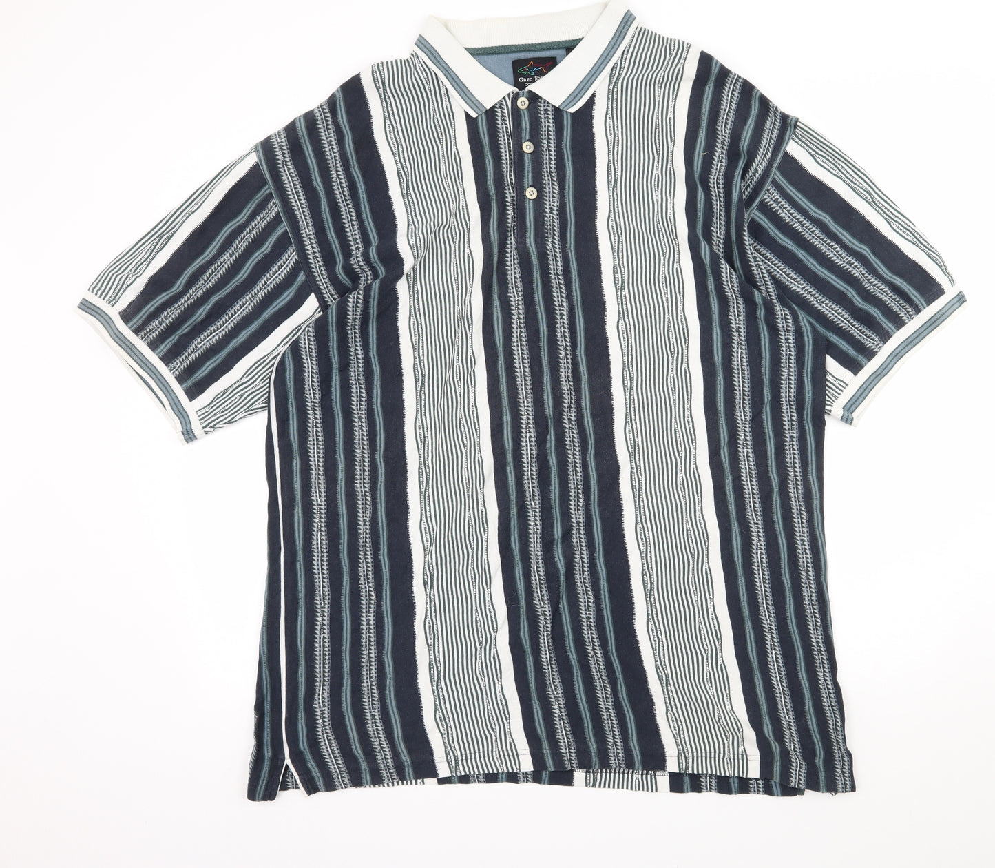 Greg Norman Mens Blue Striped Jersey  Polo Size XL