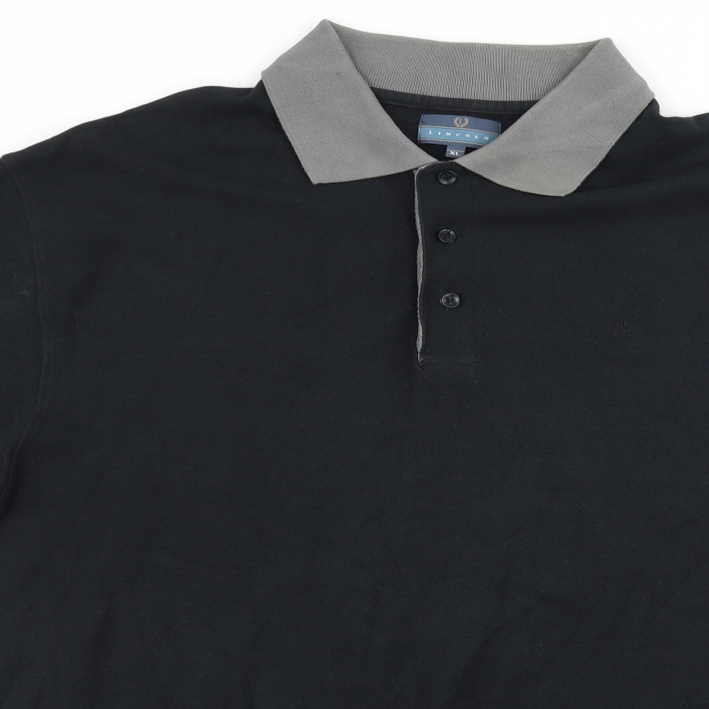 Lincoln Mens Black  Jersey  Polo Size XL
