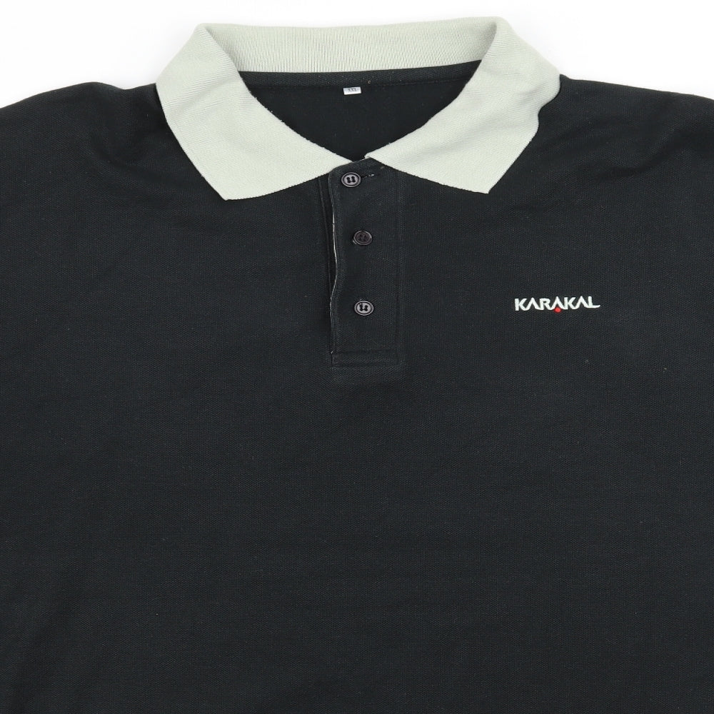 Karakai Mens Black  Jersey  Polo Size 2XL