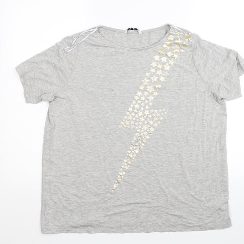 TU Womens Grey  Jersey Basic T-Shirt Size 10  - Stars