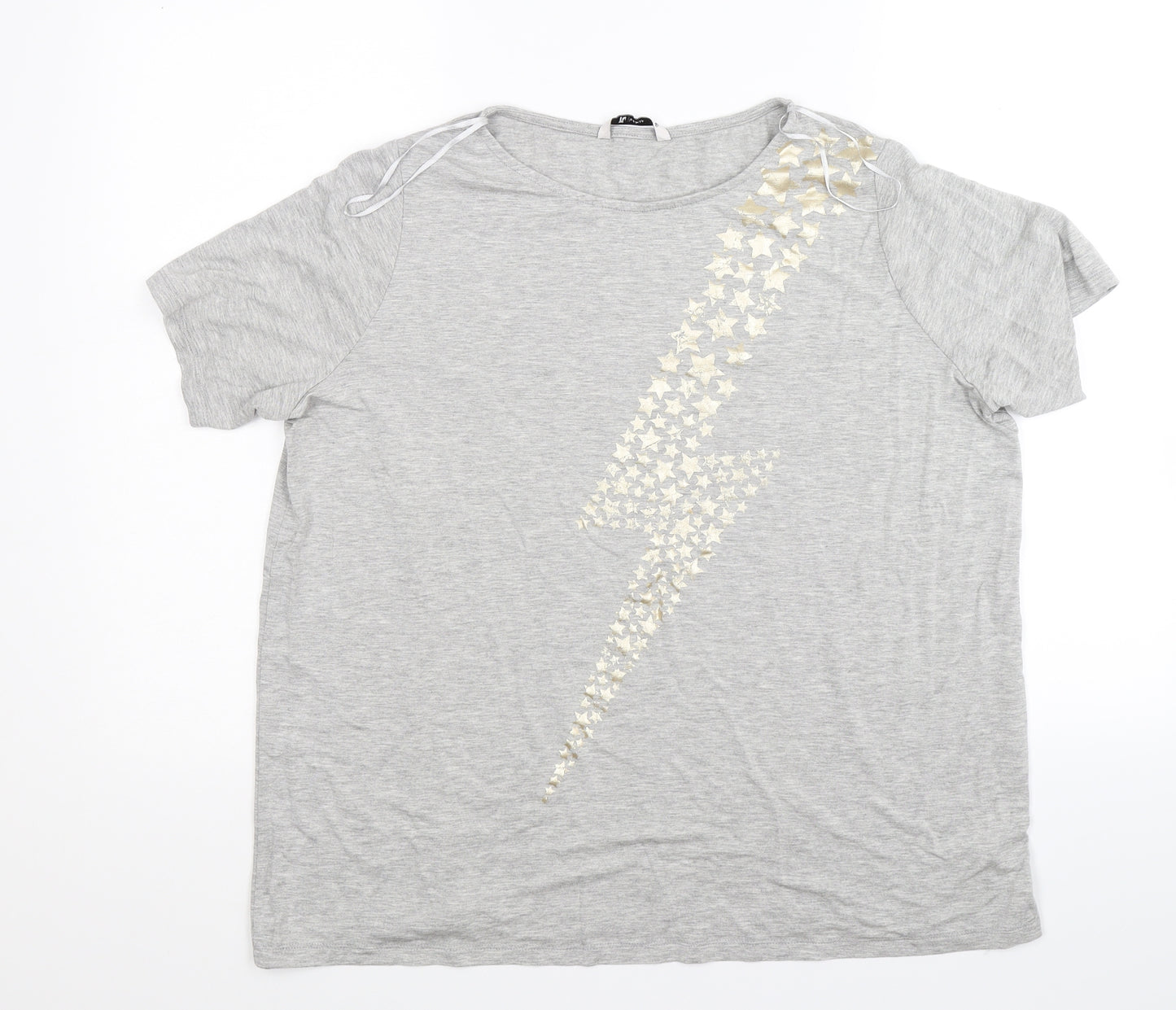 TU Womens Grey  Jersey Basic T-Shirt Size 10  - Stars