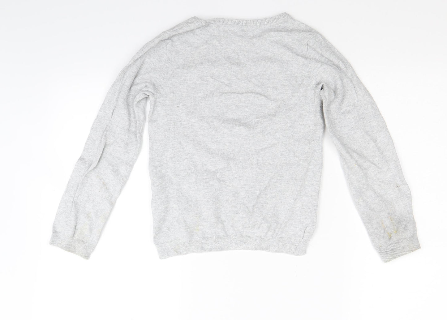 H&M Girls Grey   Pullover Jumper Size 7-8 Years  - Heart