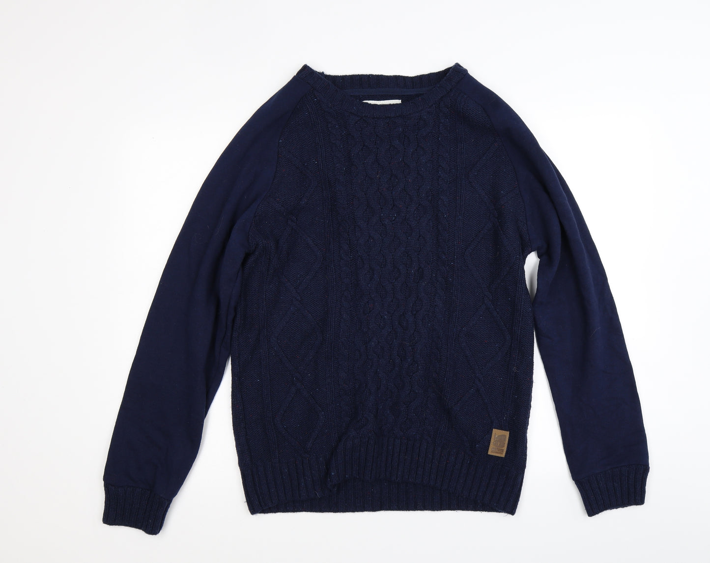 Crosshatch Mens Blue  Knit Pullover Jumper Size L