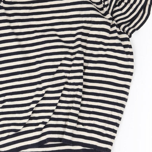 Fashion Union Womens Beige Striped Knit Pullover Jumper Size 14